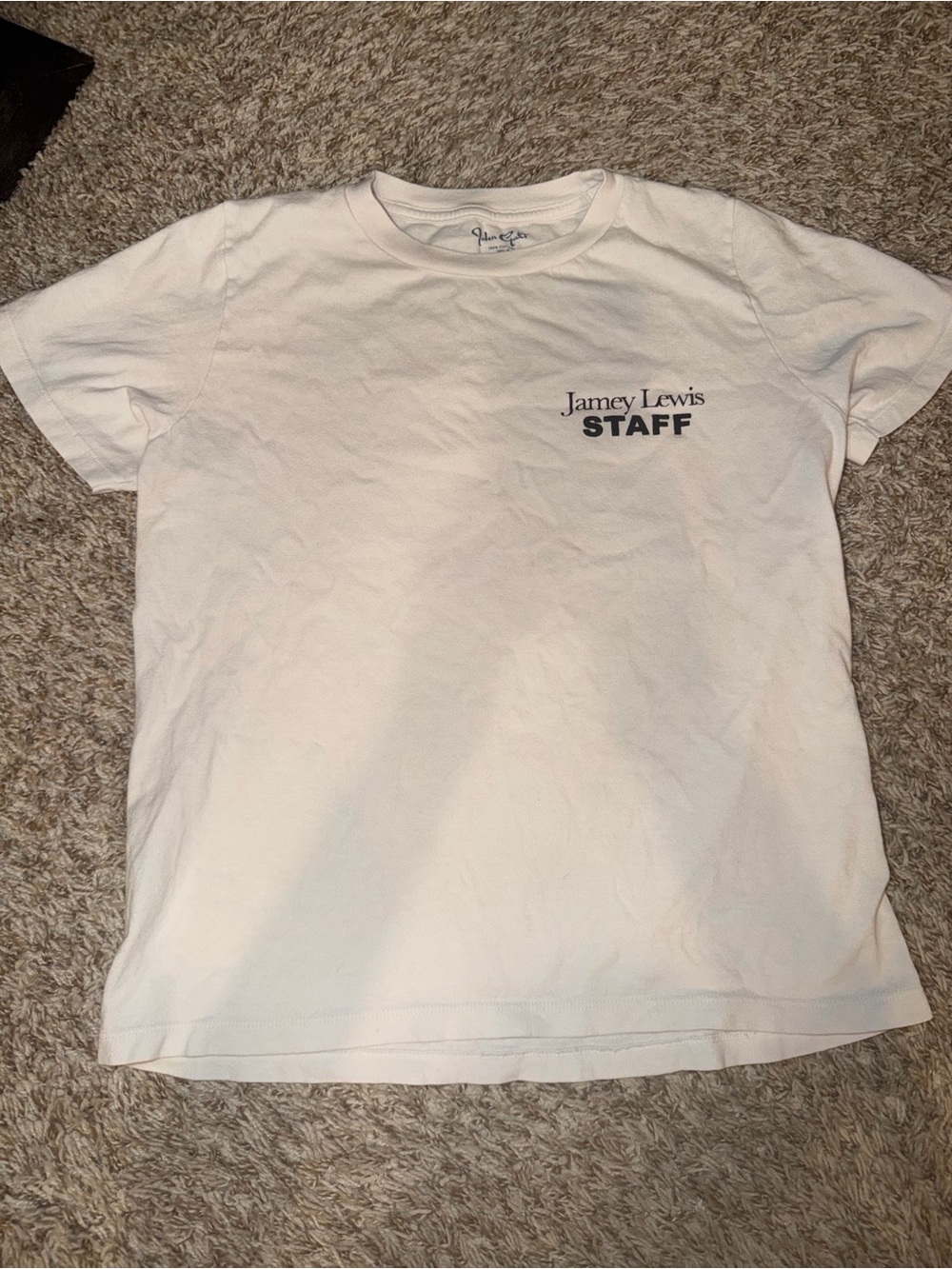 Brandy Melville White 'Staff' Short Sleeve Tee